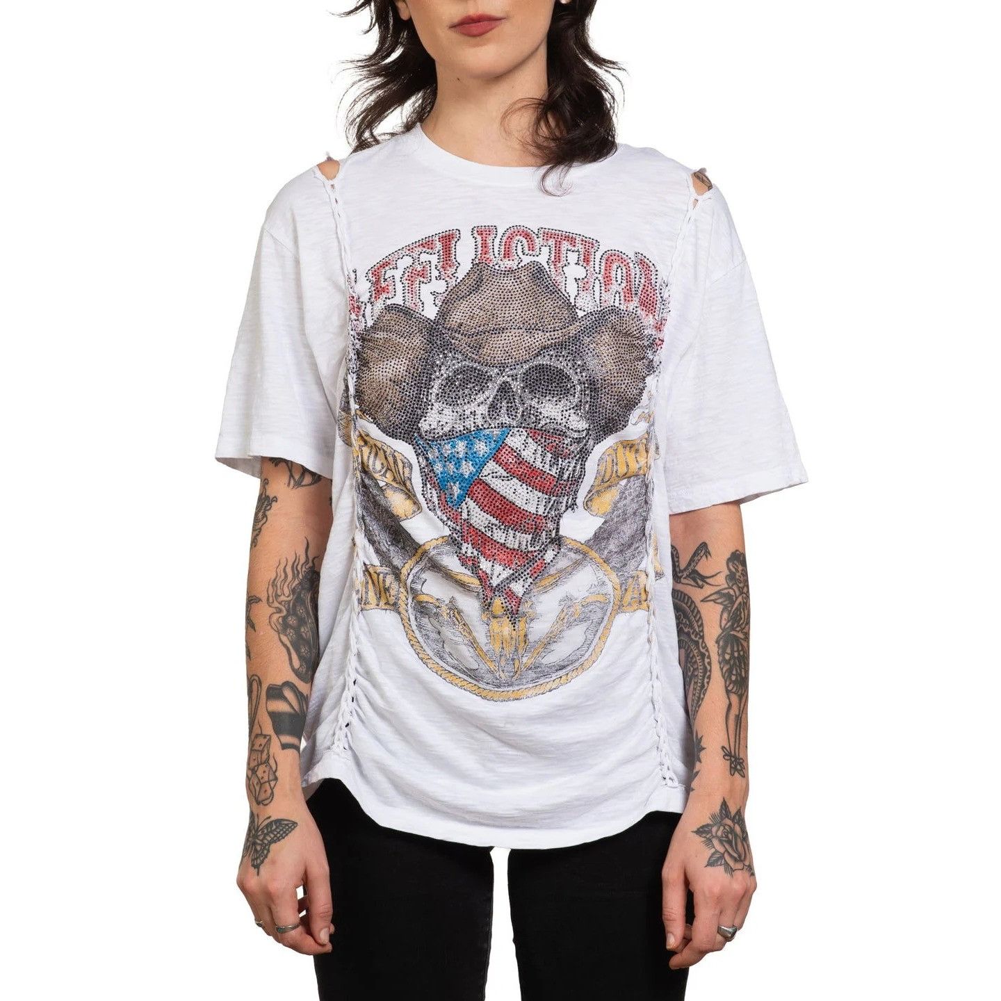Affliction NWT AFFLICTION WOMEN'S AC WESTERN S/S DS TEE SZ 2X Size XXL / US 16-18 / IT 52-54 - 1 Thumbnail