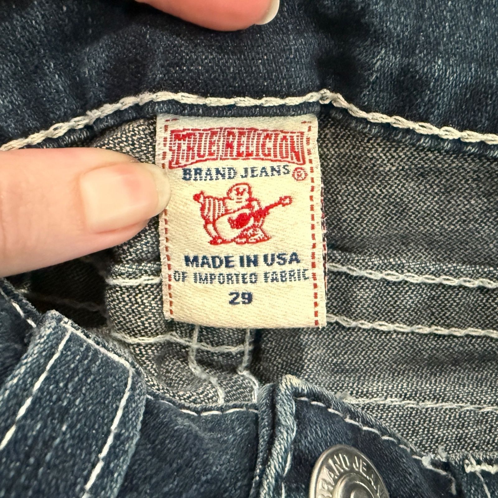 True Religion True Religion Classic Joey World Tour Flap Flare Jeans Size 29" - 5 Thumbnail