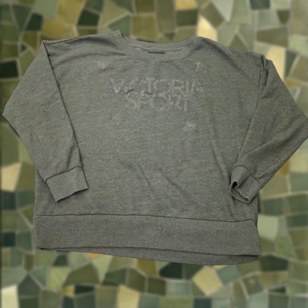 Victoria's Secret Victoria Sport Sweatshirt Womens Large Gray Long Sleeve Lightweight Size L / US 10 / IT 46 - 1 Thumbnail