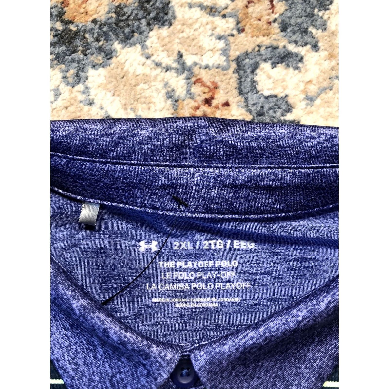 Under Armour Under Armour Polo Shirt Mens 2XL Blue The Playoff Polo Golf Performance Striped Short Sleeve Collared Shirts Mens Size US XXL / EU 58 / 5 - 7 Thumbnail