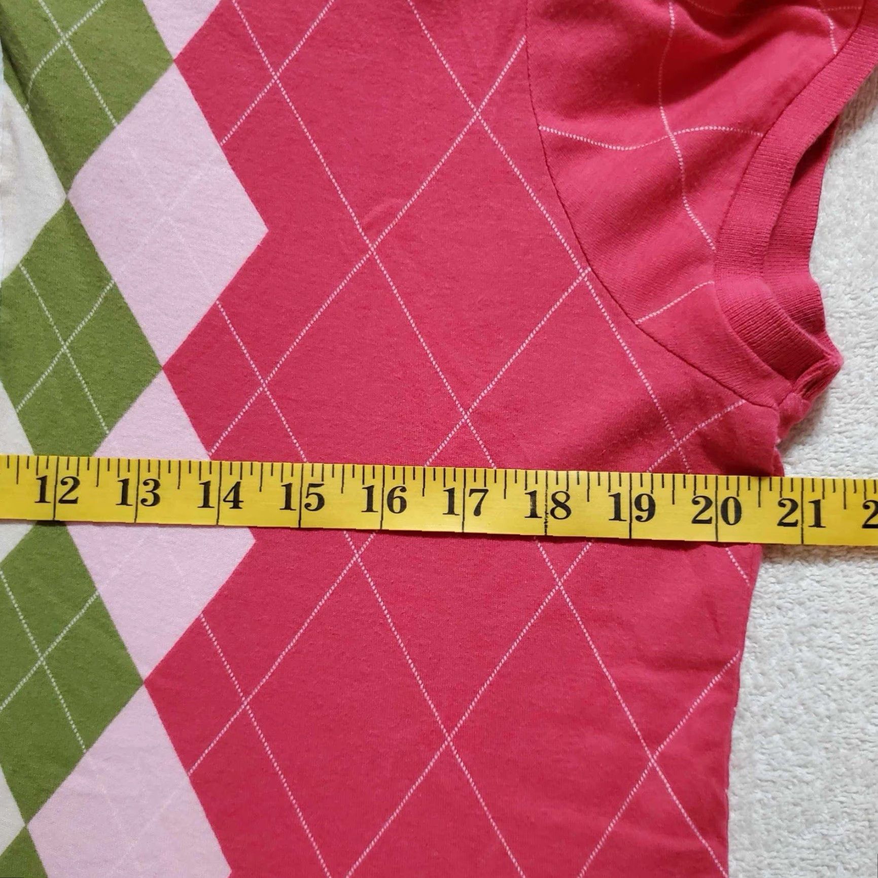 Old Navy Old Navy Womens Argyle Print Polo Shirt 2XL Polo Golf 6 Button XXL Multicolor Women Size XXL / US 16-18 / IT 52-54 - 3 Thumbnail