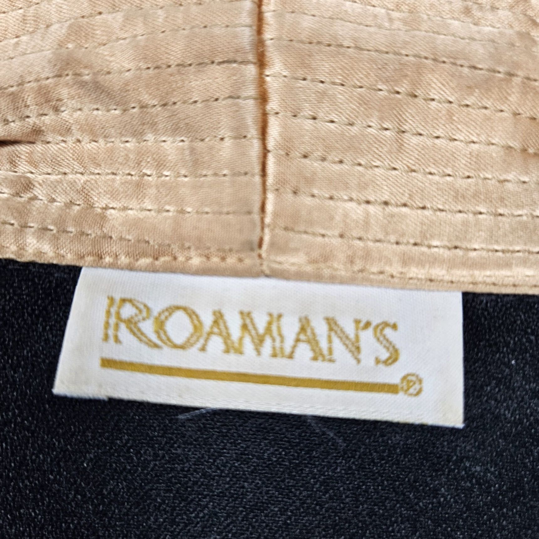 Vintage VINTAGE Roaman's Black Gold Skirt Suit Set 2 Piece Double Breasted Jacket Medium M Womens Size 32" / US 10 / IT 46 - 3 Thumbnail