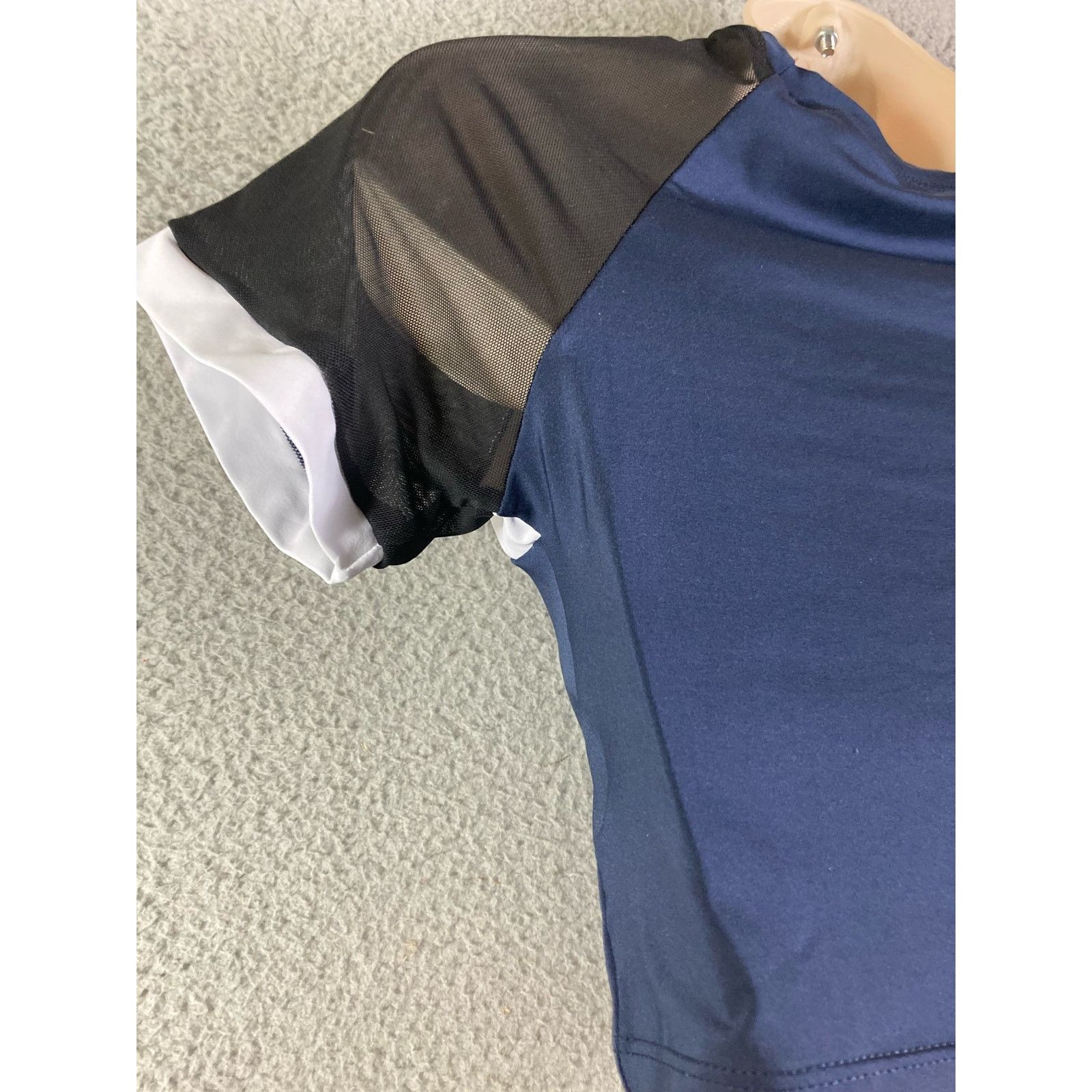 Shein Crop Top Womens Short Sleeve Sexy Blue Black Medium Cropped Size M / US 6-8 / IT 42-44 - 5 Thumbnail