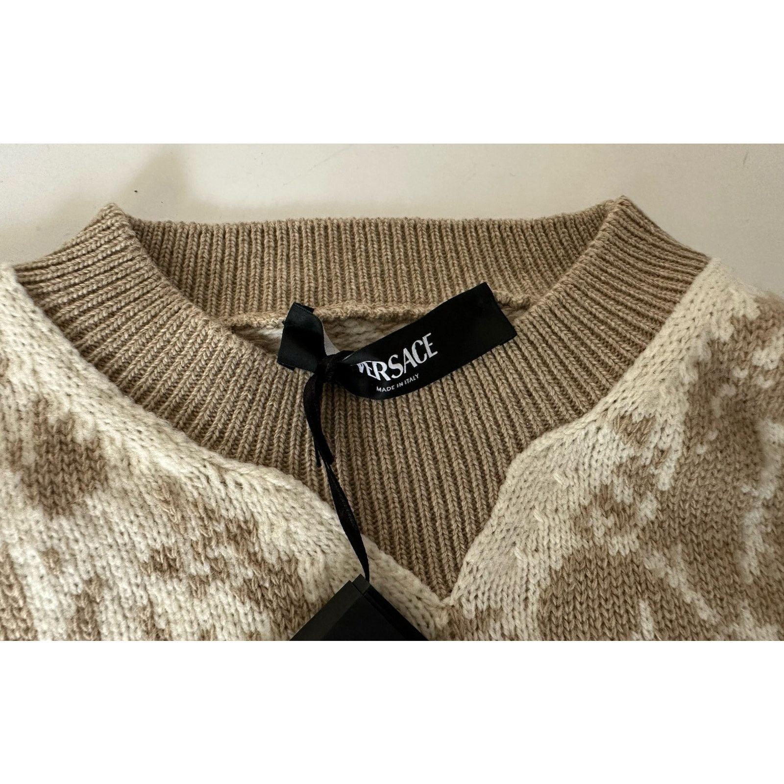 Versace Versace Barocco Wool Knit Sweater Beige 44 US 1013400 Size US S / EU 44-46 / 1 - 10 Thumbnail