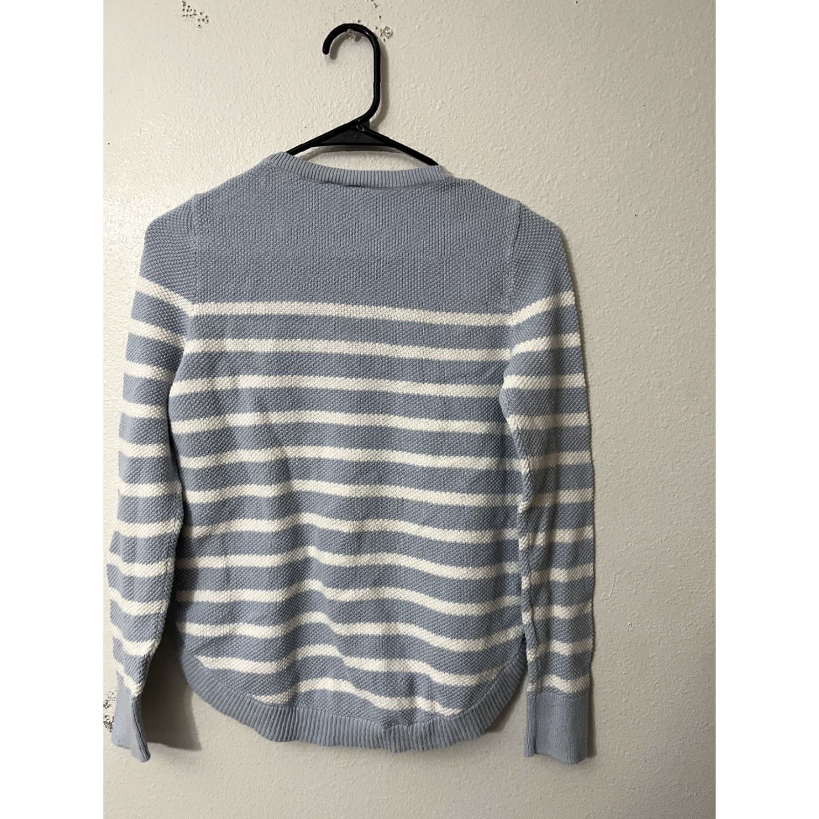 Gap VINTAGE GAP Shirt XS Women White & Blue Striped Crew Neck Pullover 669964-04 Logo Cotton Knit Winter Spring Summer Fall Womens Size XS / US 0-2 / IT 36-38 - 2 Thumbnail