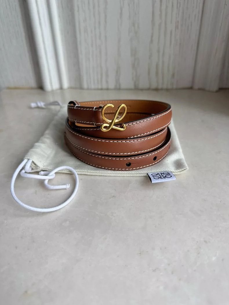 Loewe LOEWE Smooth leather fine leather narrow belt Size ONE SIZE - 1 Thumbnail