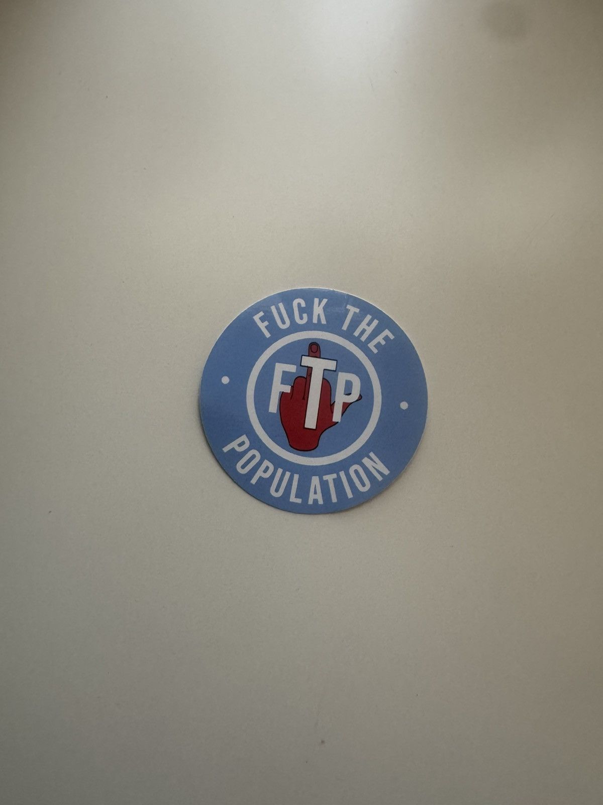 Fuck The Population FTP Middle Finger Badge Logo Sticker Size ONE SIZE - 4 Thumbnail