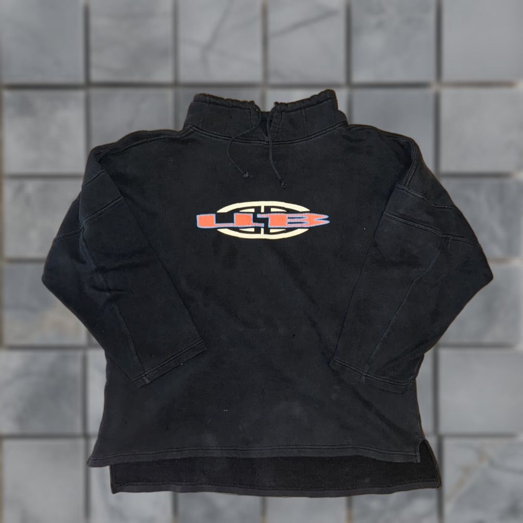 Vintage VINTAGE UNIONBAY Cropped Sweater Navy Blue M 27X25 90s Y2K Style Skating Women Pullover Mock Neck 3/4 Sleeve Heavyweight Cotton Blend Size M / US 6-8 / IT 42-44 - 1 Thumbnail