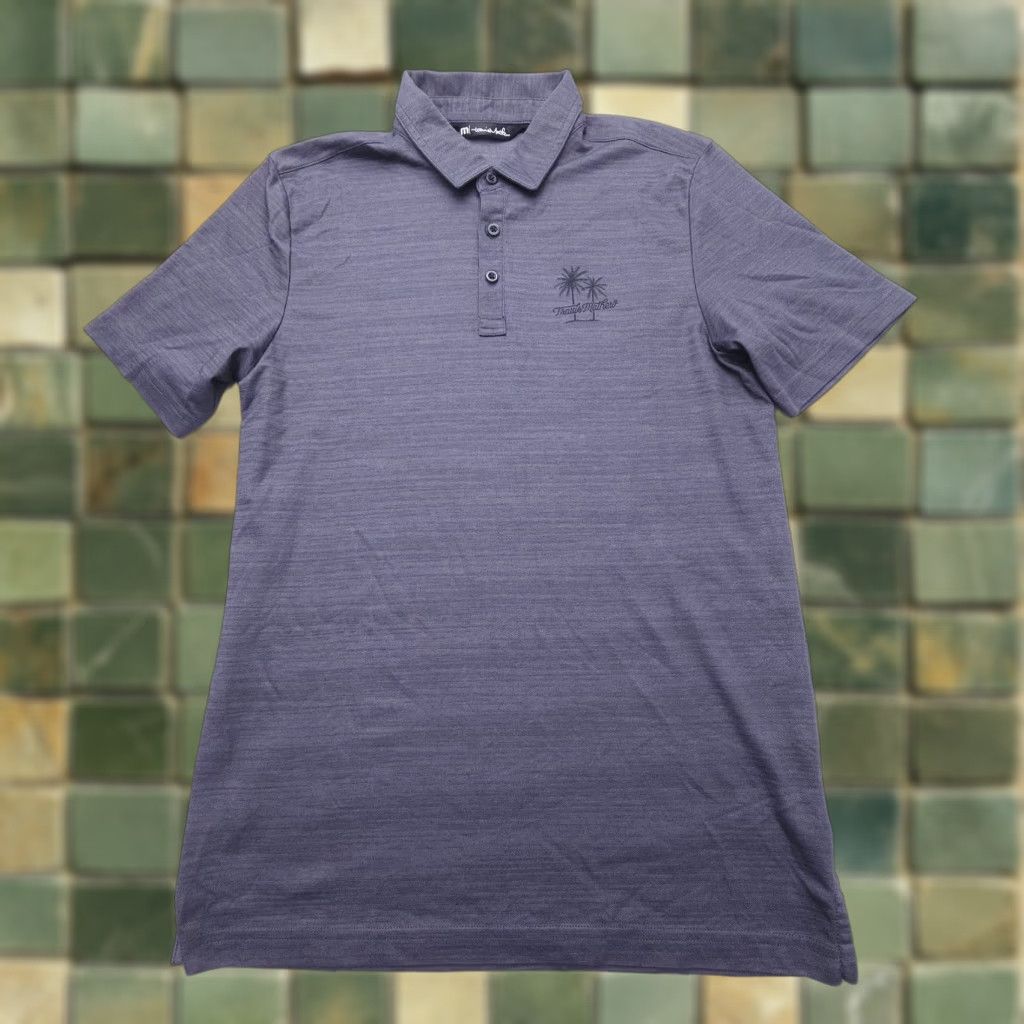 TravisMathew Travis Mathew Golf Polo Mens M Gray Pima Cotton Blend Logo Short Sleeve Shirt 90s Theme USA Mens Size US M / EU 48-50 / 2 - 1 Thumbnail