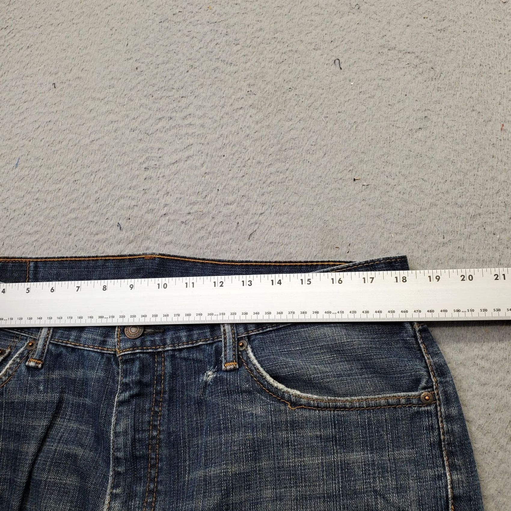 Levi's Levi's 505 Straight Leg Jeans Mens 36x30 Blue Denim Whiskered Double-Stitch Jeans Size US 36 / EU 52 - 6 Thumbnail