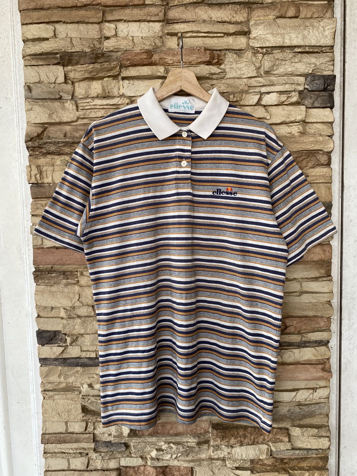 Ellesse Vintage 90s Ellesse Stripes Polo Shirt Size US L / EU 52-54 / 3 - 1 Thumbnail