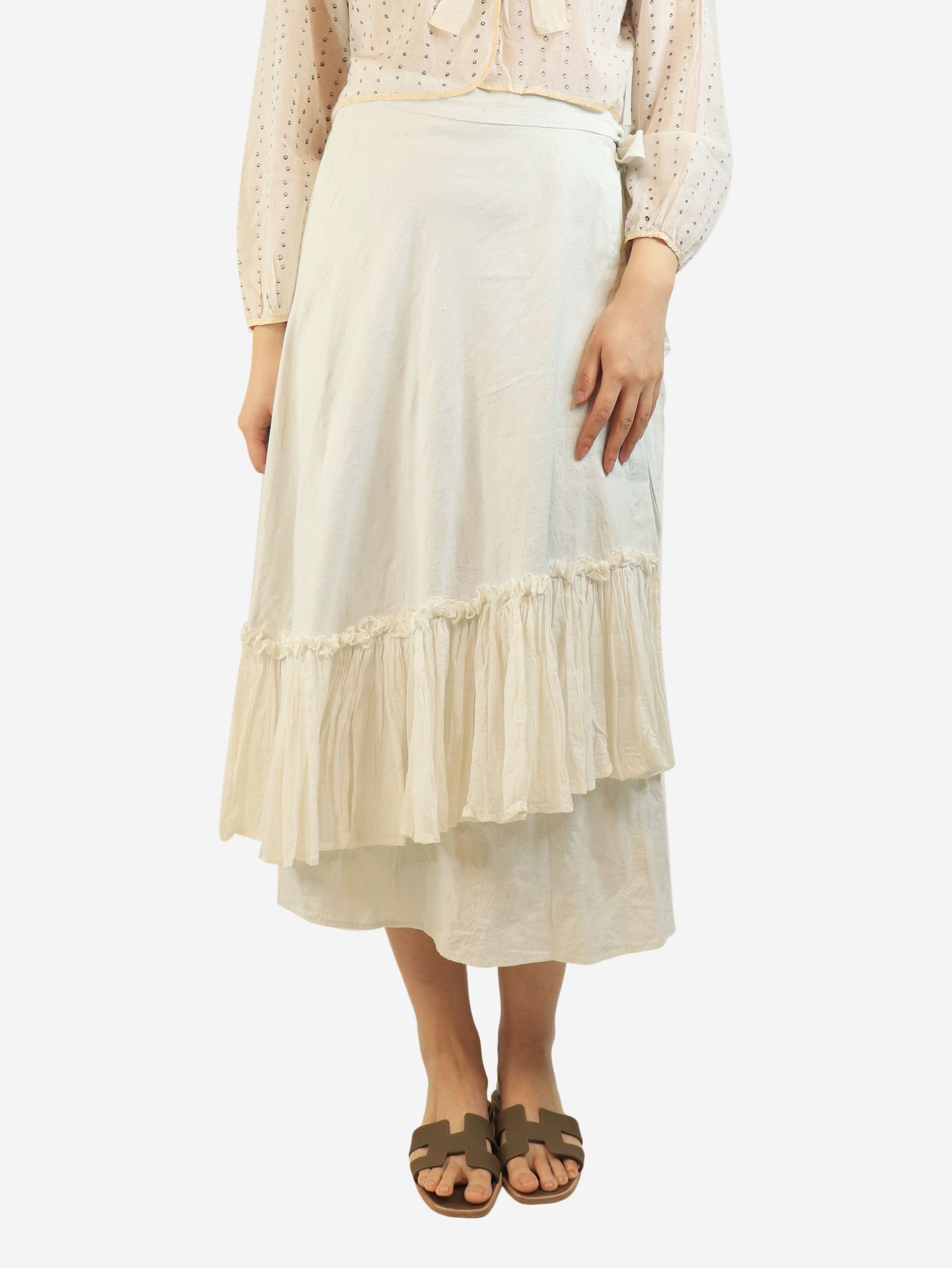 Other White cotton wrap midi skirt - L Size 34" / US 12 / IT 48 - 1 Thumbnail
