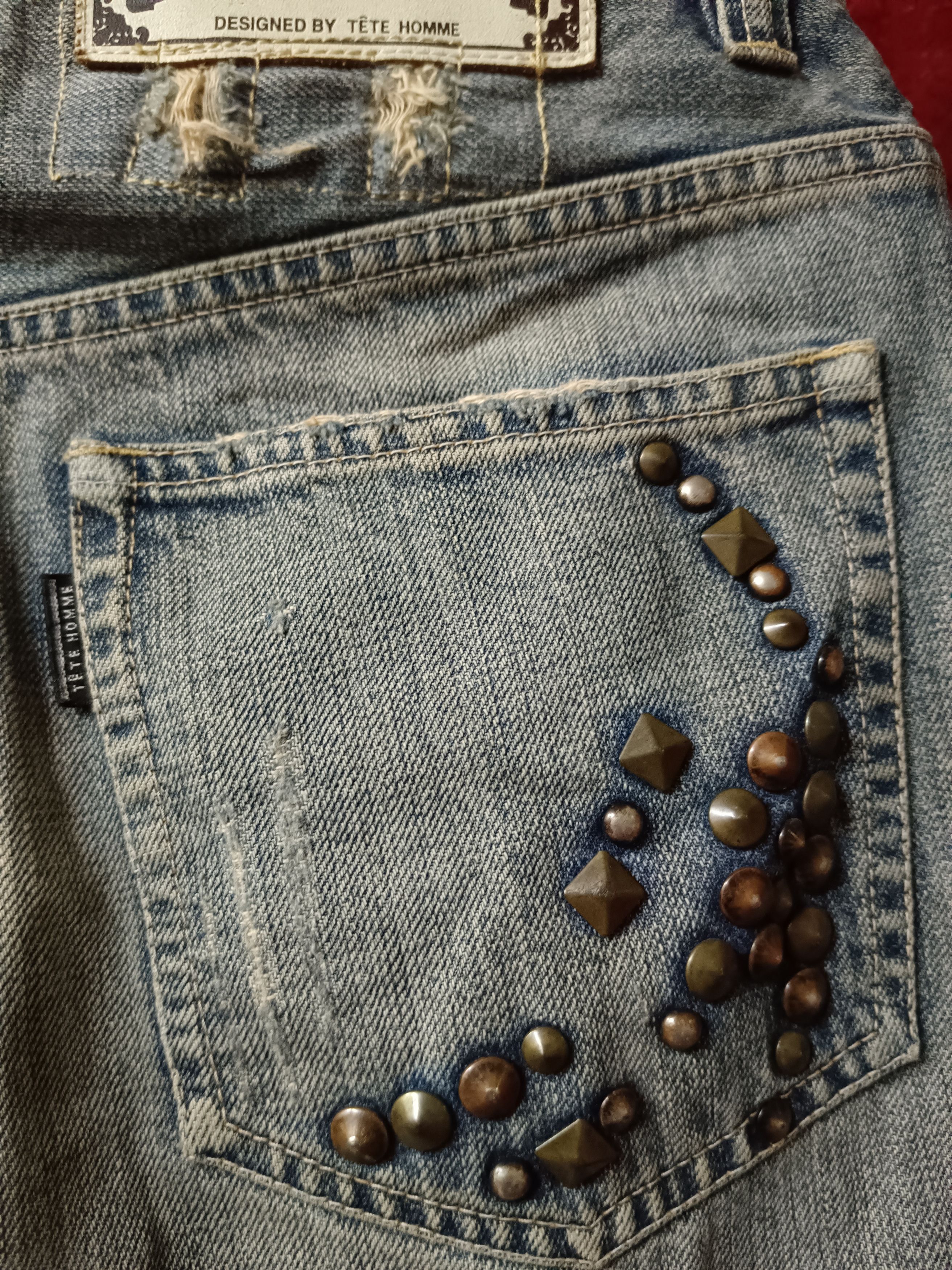 Japanese Brand × Tete Homme × Vintage Studded Short Jeans Size US 32 / EU 48 - 4 Thumbnail