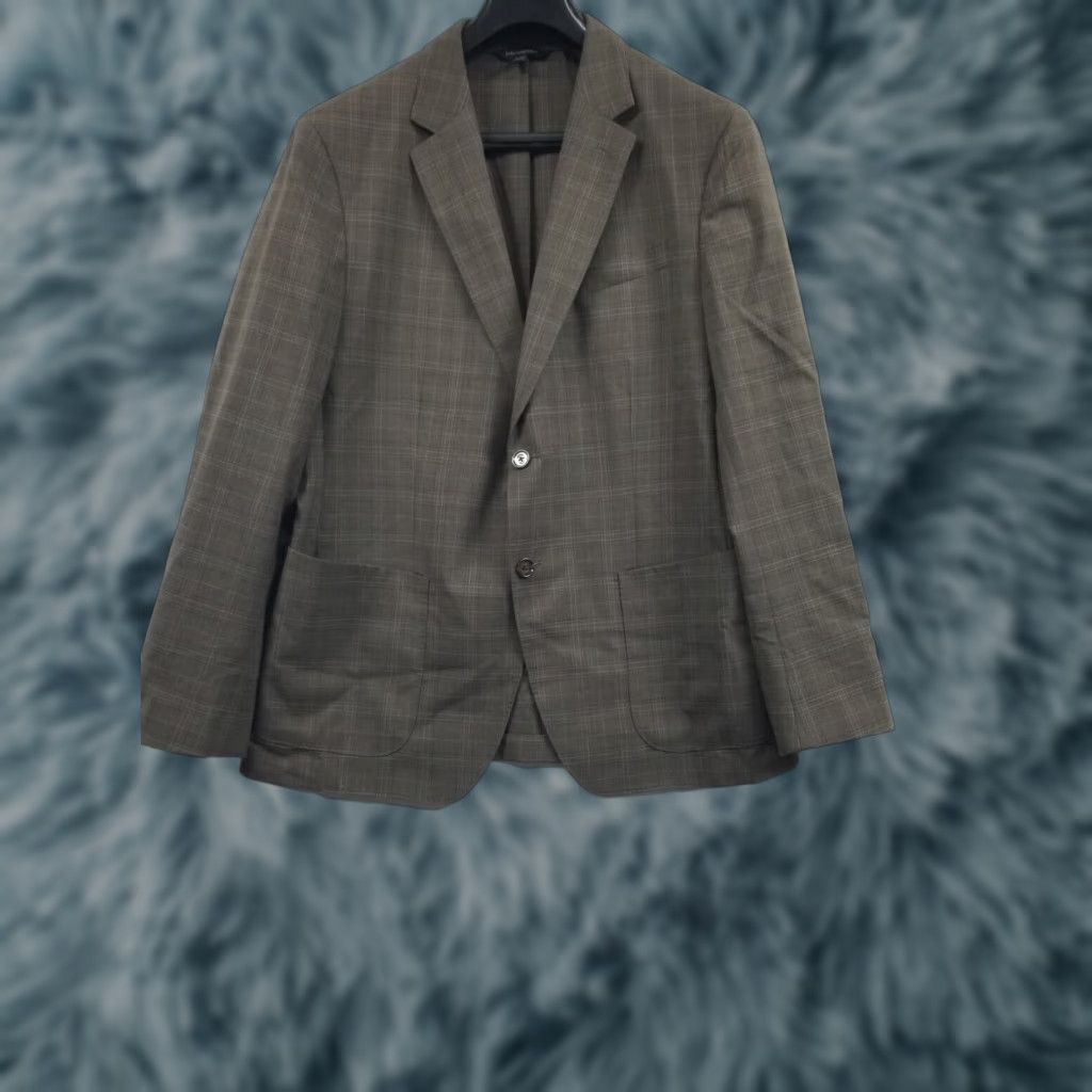 Banana Republic Banana Republic Men’s Plaid Sport Coat Blazer 44R Slim Brown Wool Blend Herringbone 2 Button Blazer Size 44R - 1 Thumbnail