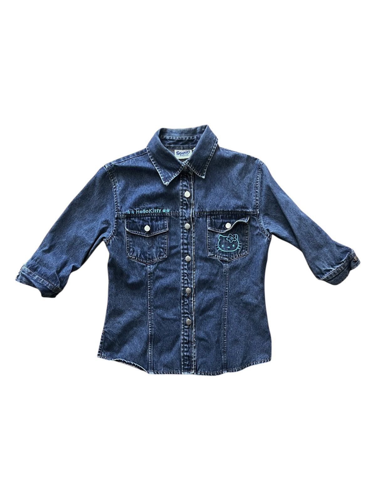 Vintage Vintage Sanrio Hello Kitty Embroidered Denim Jacket Size XXS / US 00 / IT 34 - 1 Thumbnail