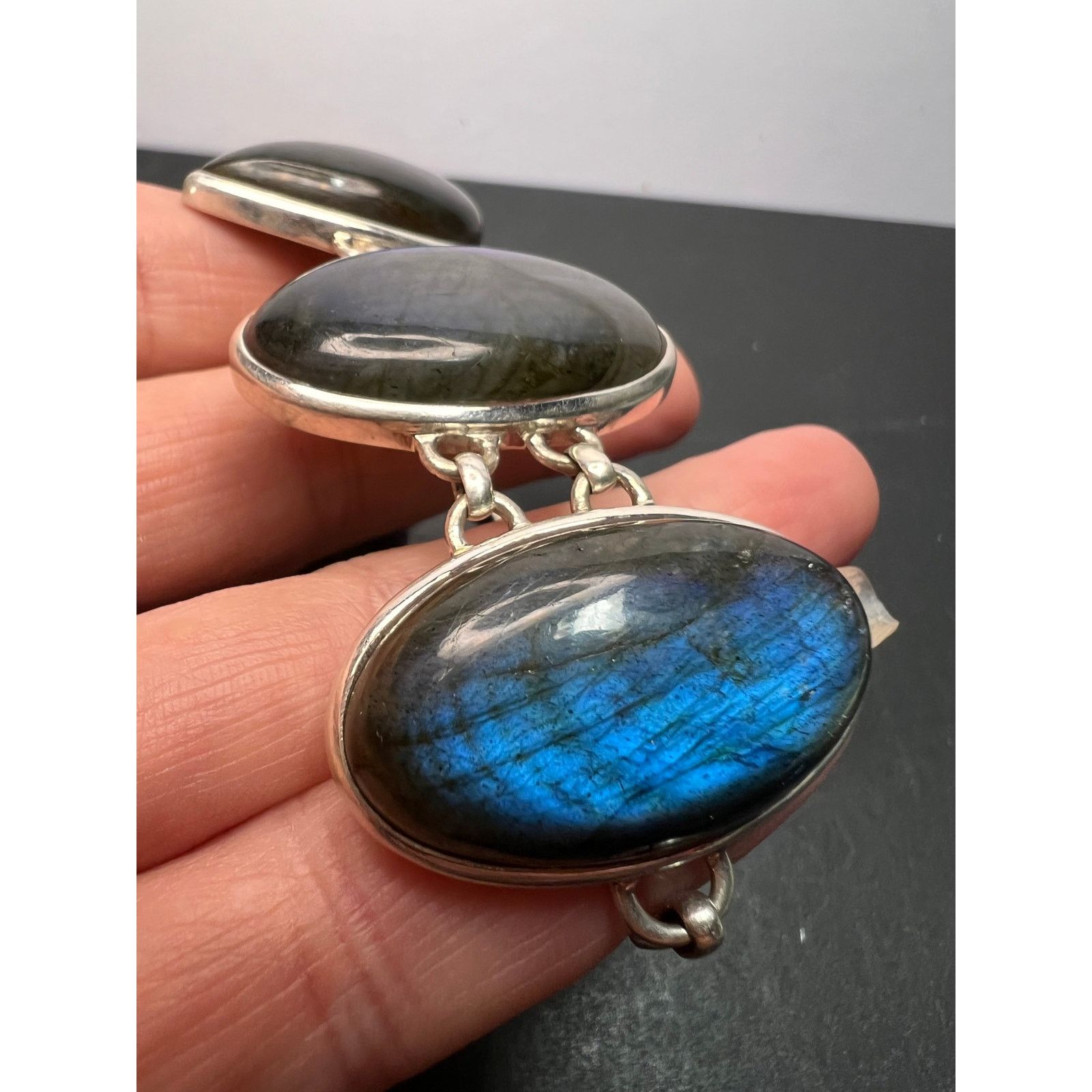 Other NEW Labradorite 925 chunky toggle bracelet 6.5-7.75 inch Size ONE SIZE - 4 Thumbnail