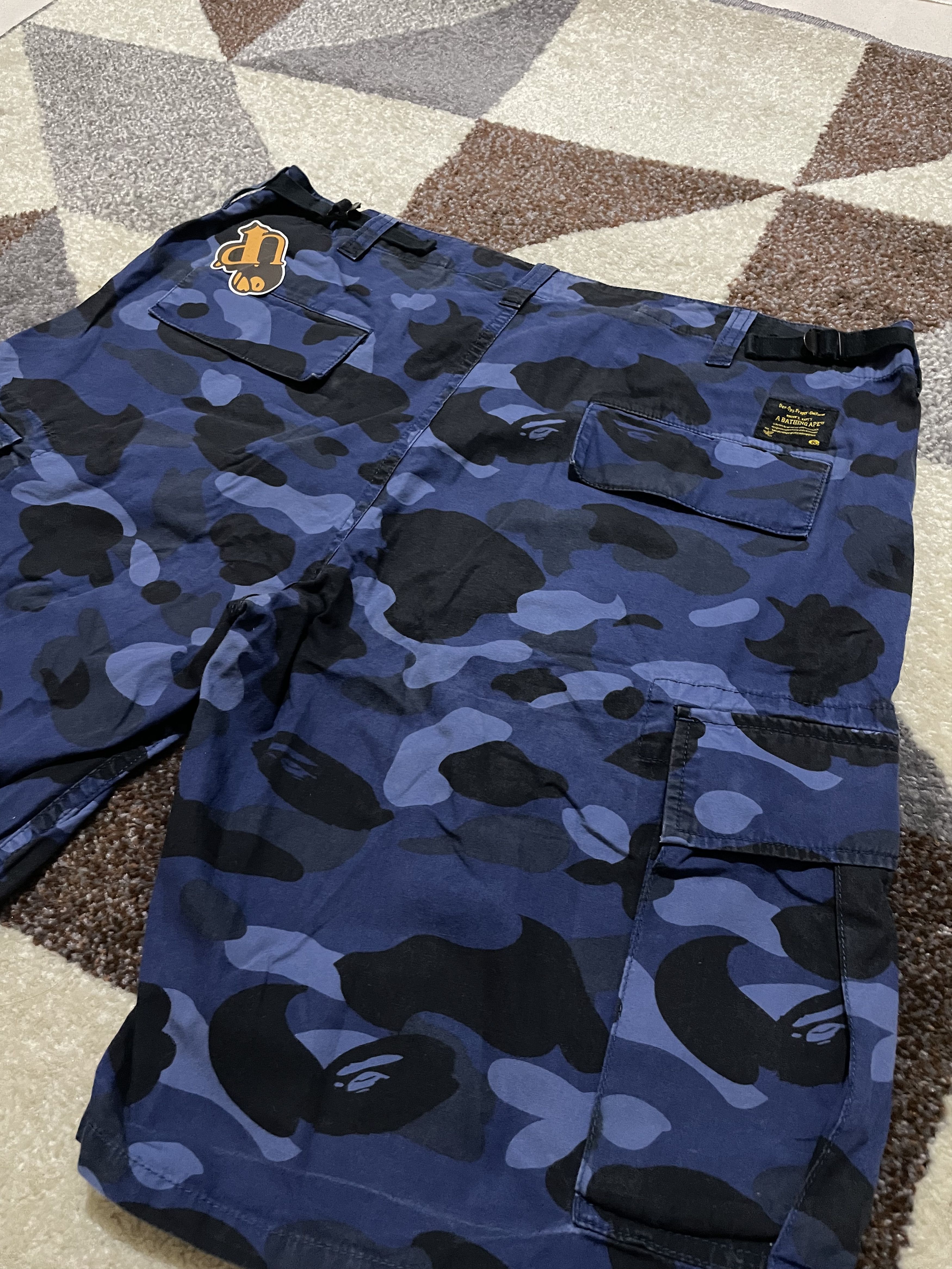 Bape Bape Blue Camo Cargo Short Size US 35 - 6 Thumbnail