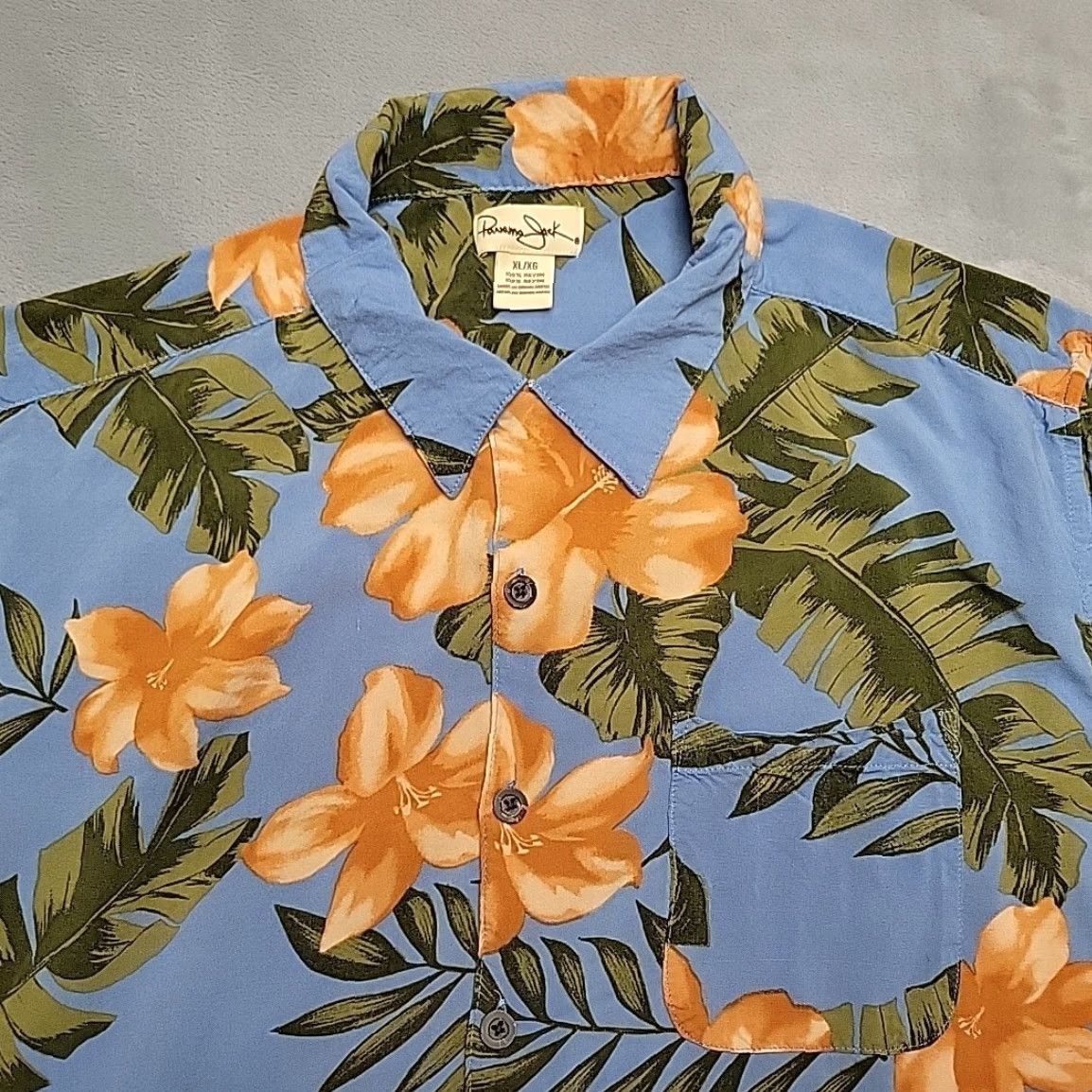Panama Jack VINTAGE Panama Jack Shirt Mens XL Blue Orange Floral Hawaiian Tropical Rayon Button-Up Casual Outdoors Mens Size US XL / EU 56 / 4 - 3 Thumbnail