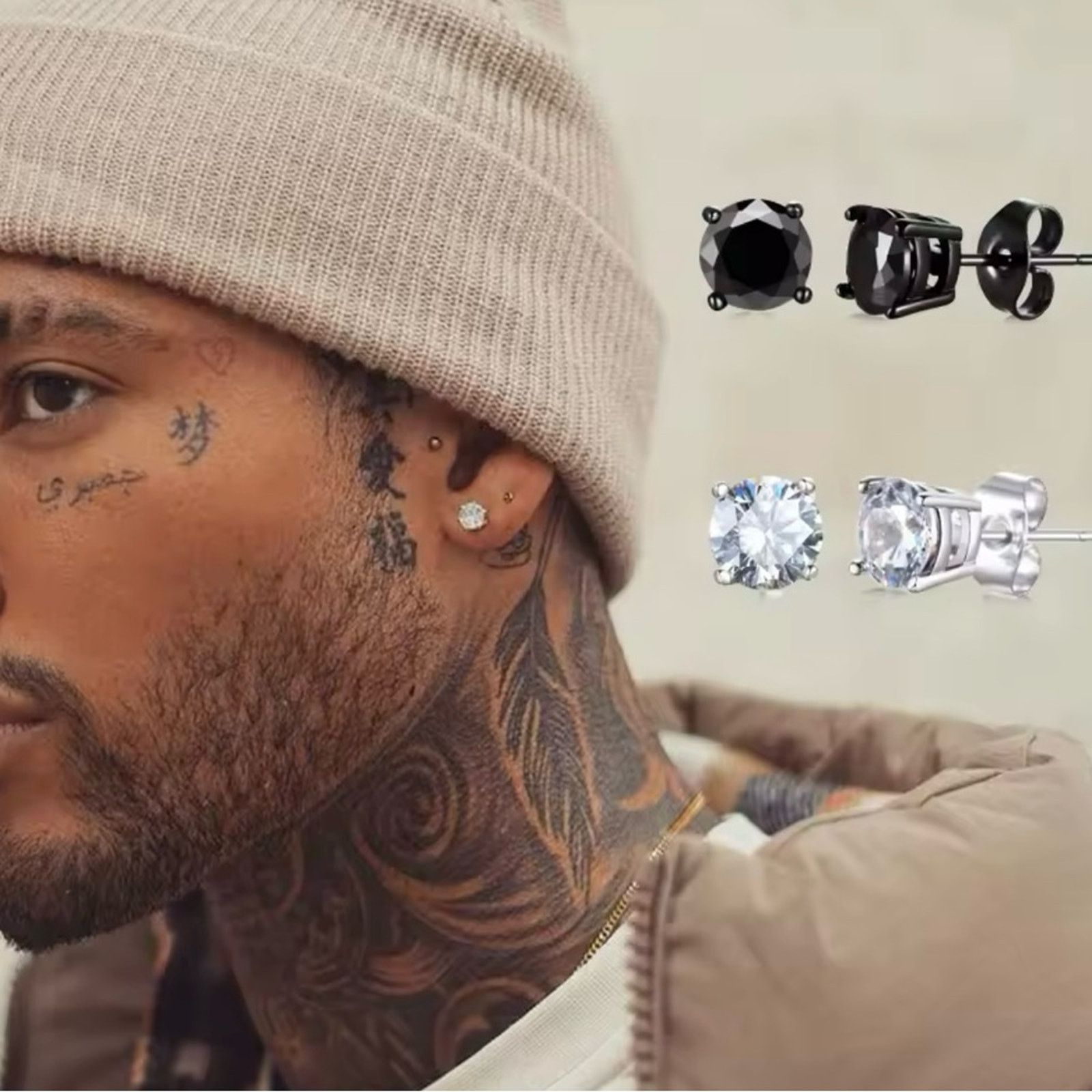 Other Mens Earrings CZ Stud Mens Earring Size ONE SIZE - 1 Thumbnail
