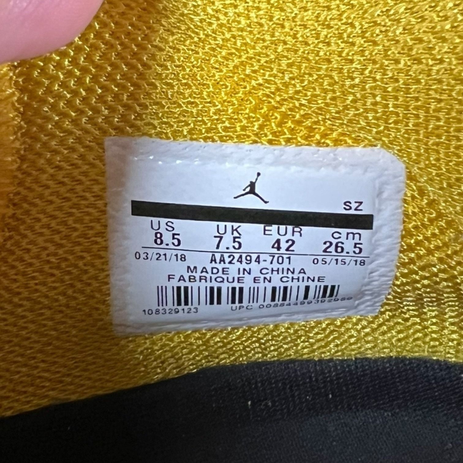 Nike Nike Air Jordan 18 Retro Ochre Yellow Suede Men's 8.5 Size US 8.5 / EU 41-42 - 12 Thumbnail