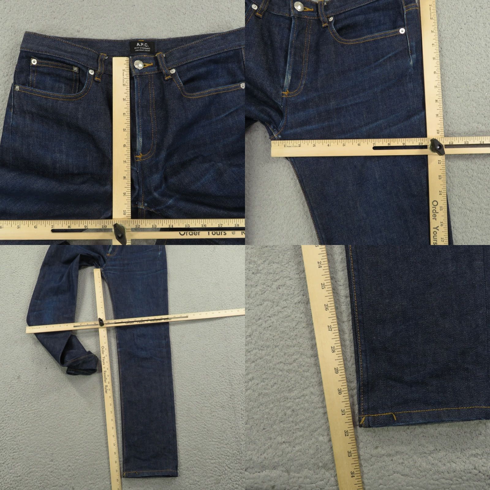Denime APC Jeans Mens 31 Petit Standard Dark Raw Indigo Denim Blue Slim 32x32 5-Pocket Jeans Womens? Size US 31 - 10 Thumbnail