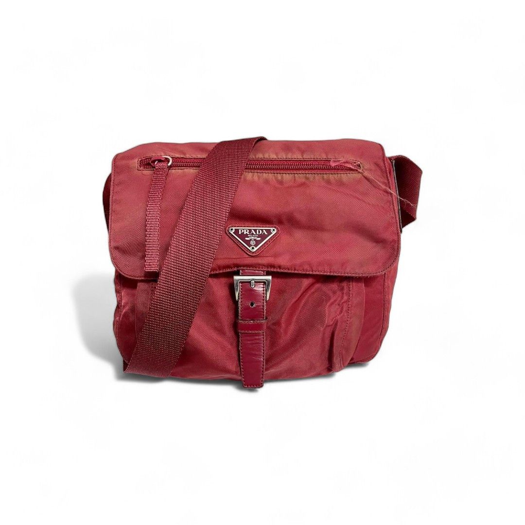 Prada - Shoulder Bag Messenger Red Triangle Logo Plate Nylon