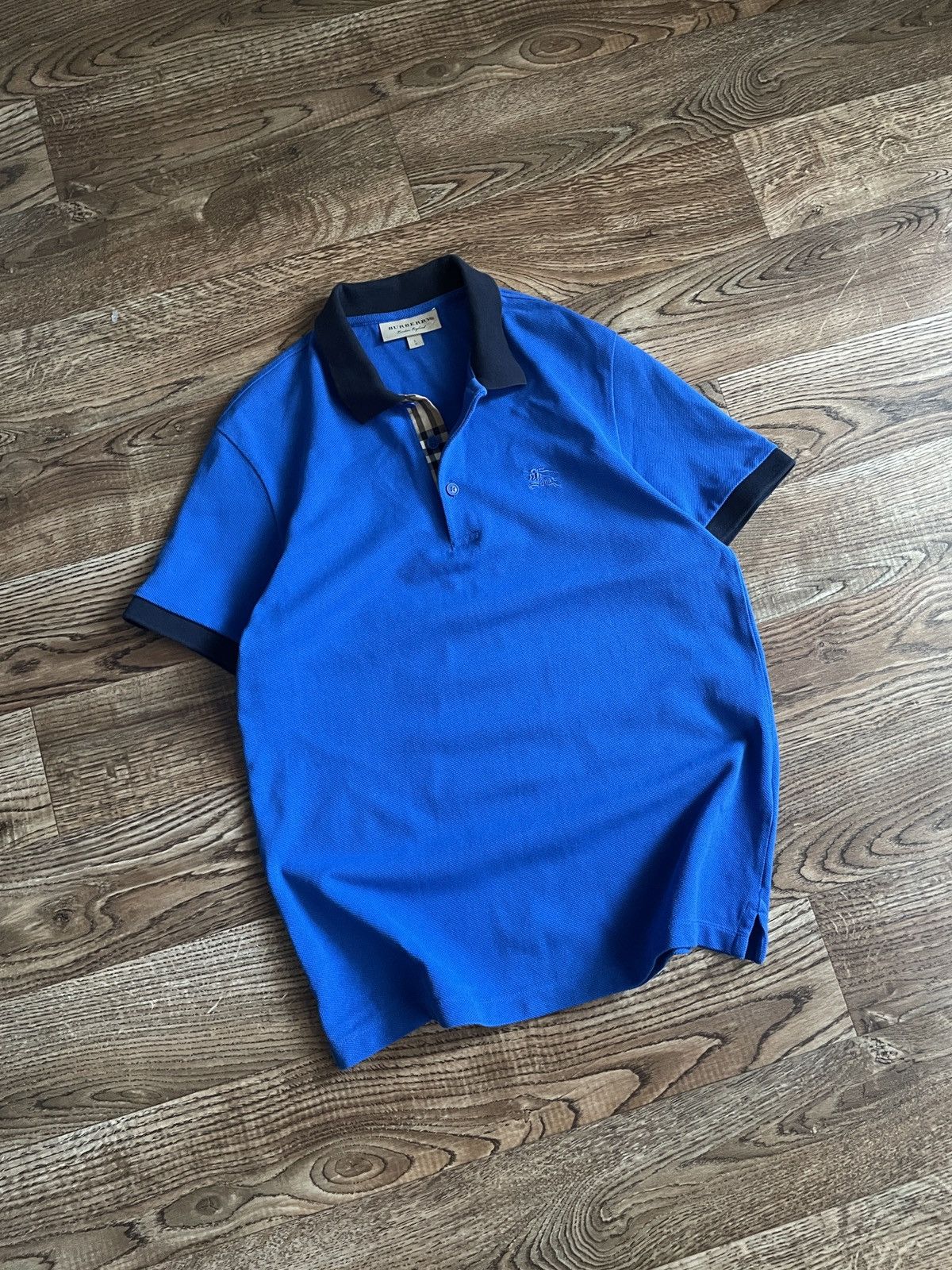 Burberry polo shirt L blue luxury vintage rare archive 90S