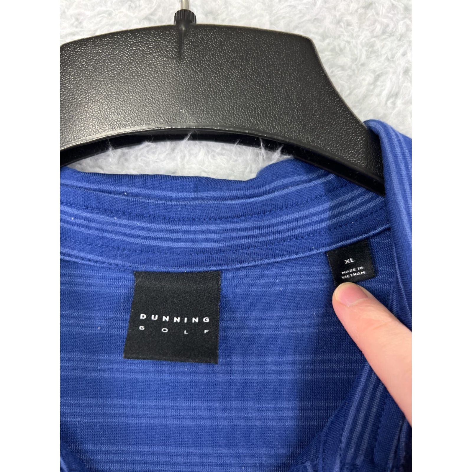 Vintage Dunning Polo Shirt Mens XL Blue Stripe Polyester Blend Sports Polo Shirt Size US XL / EU 56 / 4 - 3 Thumbnail
