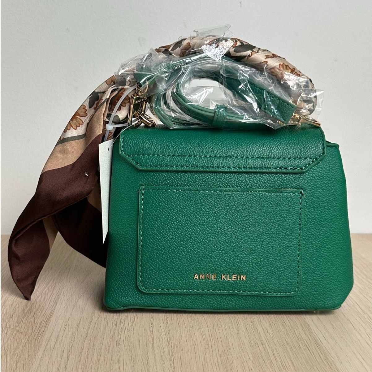 Anne Klein Green Anne Klein Handbag with Silk Wrap - New Size ONE SIZE - 3 Thumbnail
