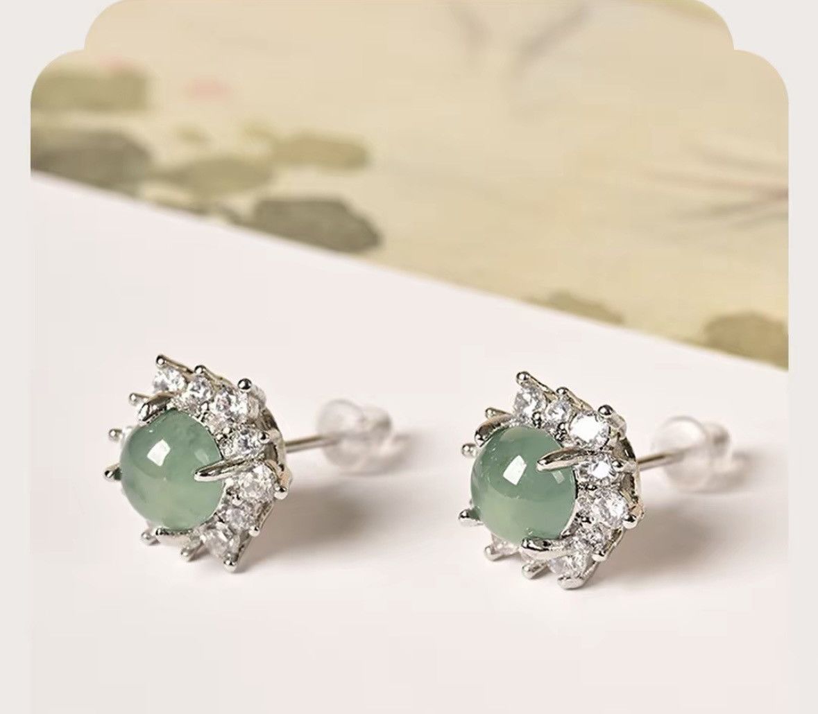 Other Light green jadeite earrings Size ONE SIZE - 2 Thumbnail