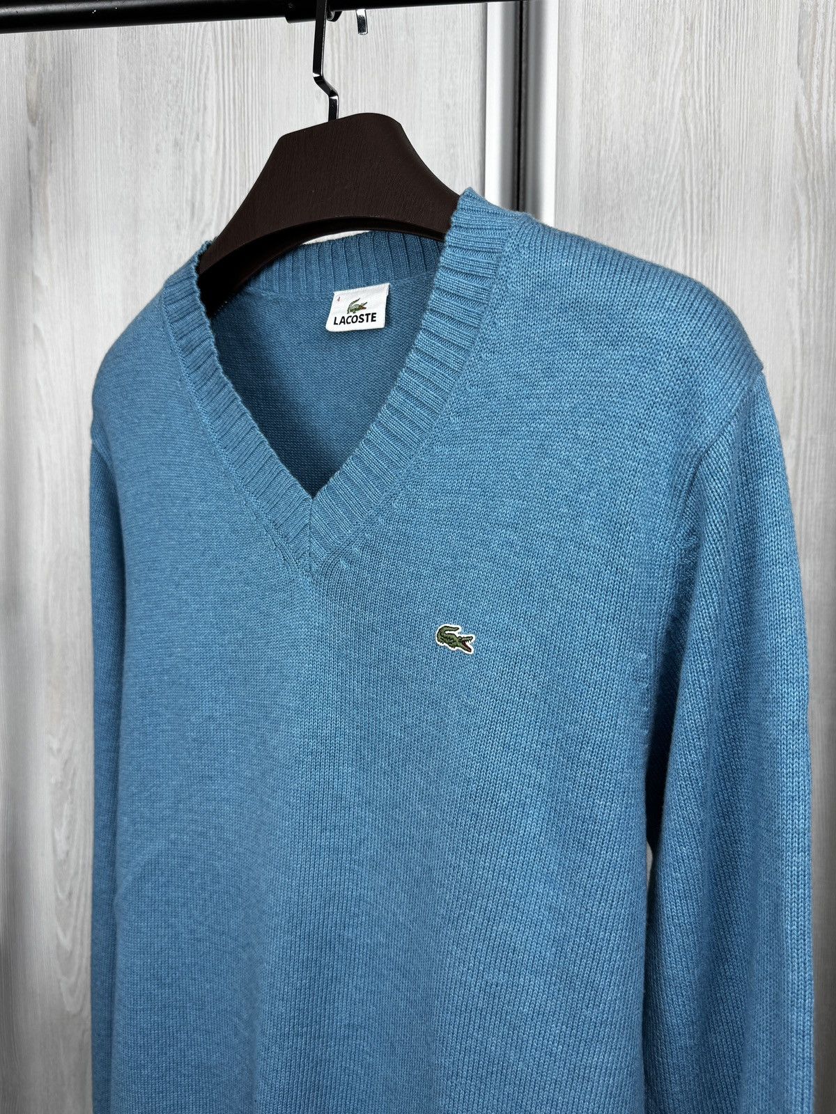 Lacoste Lacoste sky blue cotton wool v-neck vintage sweater size 4 Size US M / EU 48-50 / 2 - 4 Thumbnail