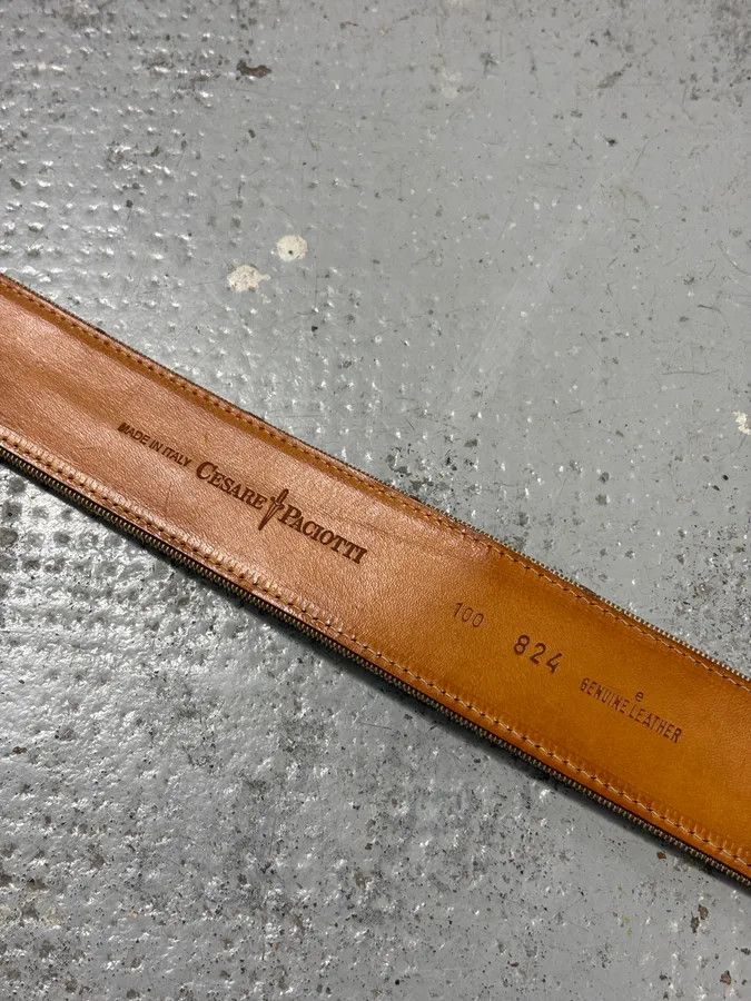 Vintage Cesare Paciotti Beige Canvas Cross-Embroidered Belt Size ONE SIZE - 9 Thumbnail