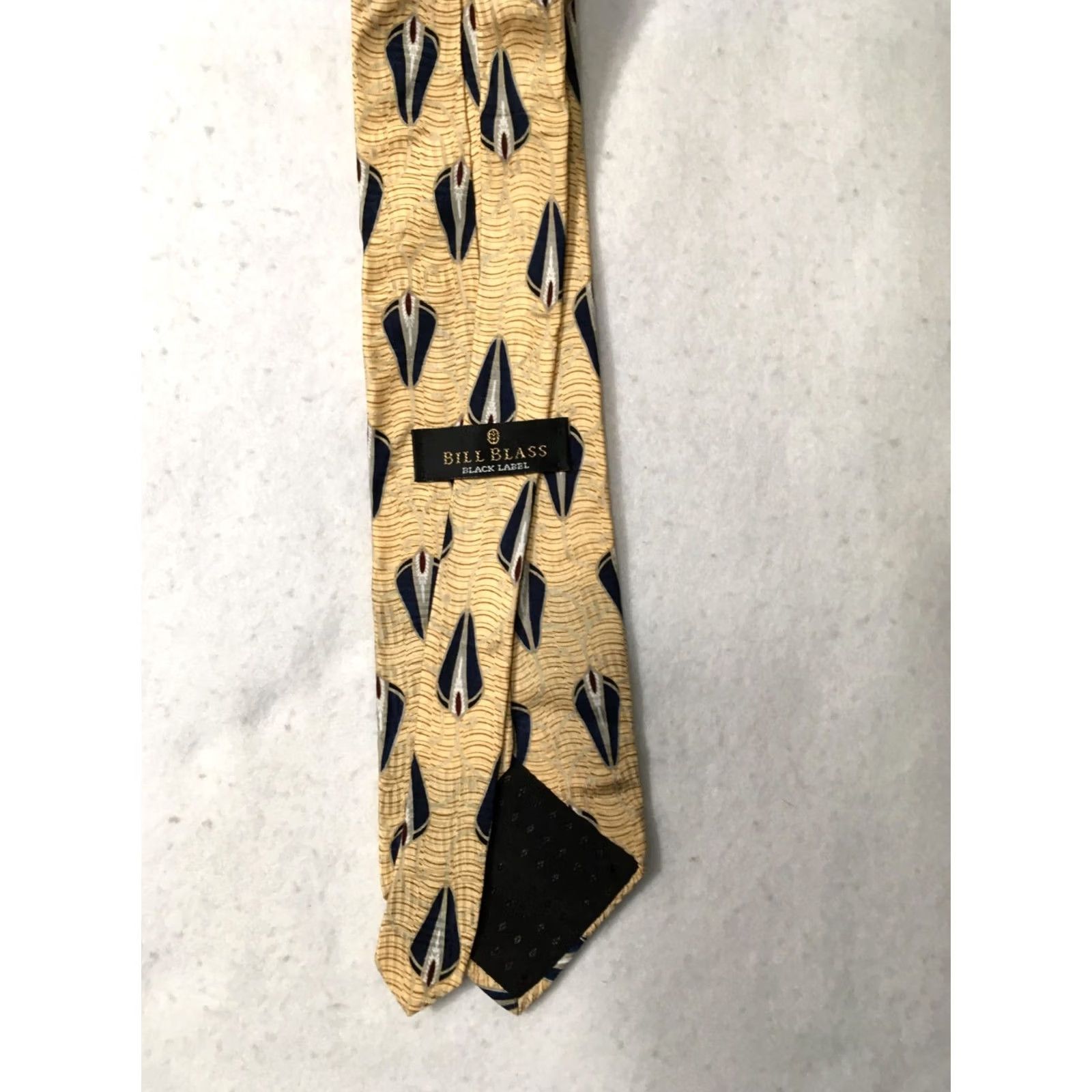 Bill Blass Bill Blass Black Label Tie Mens Yellow Gold Blue space Foulard Paisley Size ONE SIZE - 2 Thumbnail