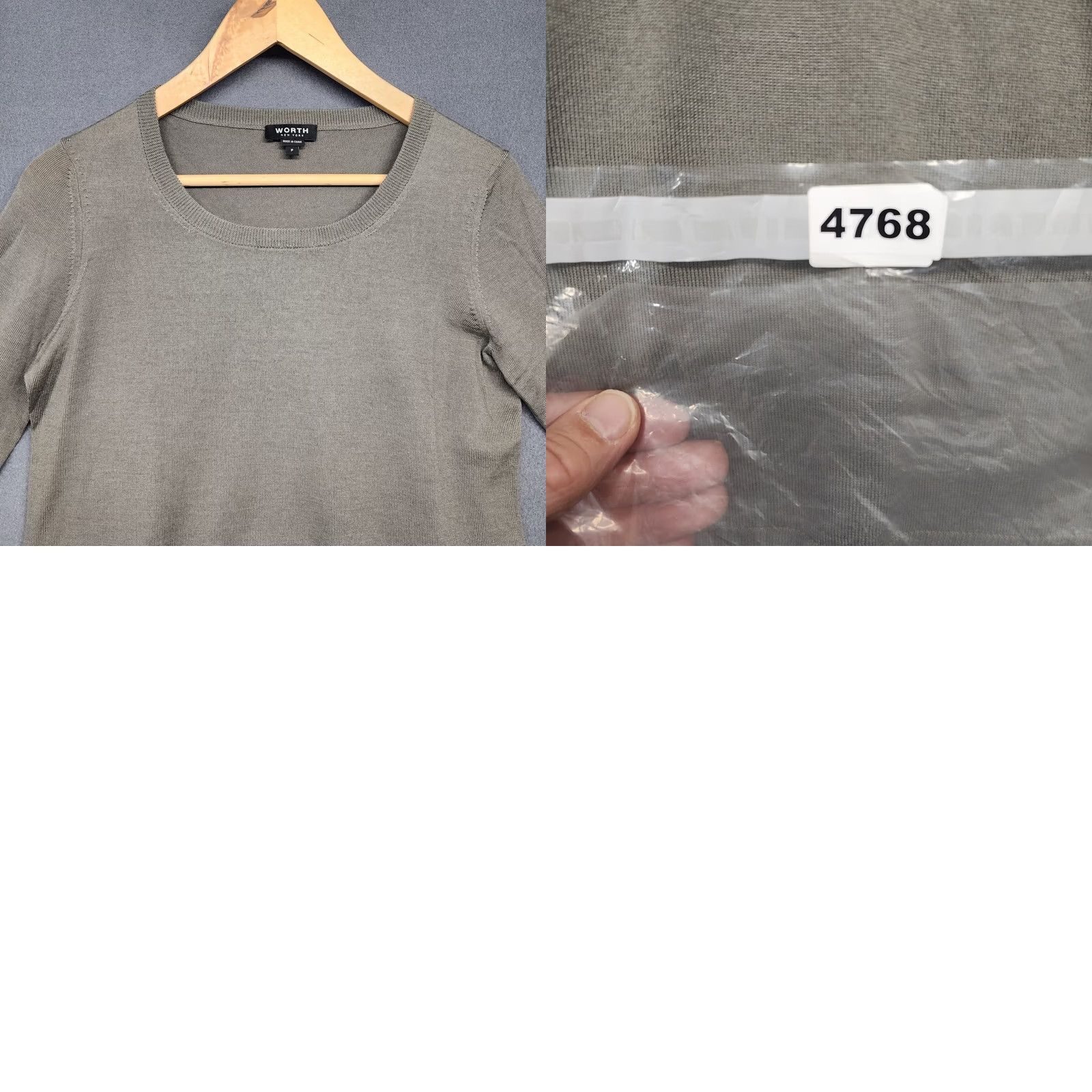 Vintage Keywords: Includes "Worth New York," "Womens," "P 100% Wool," "Lightweight Sweater," "Grey," "Tunic" - direct and specific Size S / US 4 / IT 40 - 8 Thumbnail