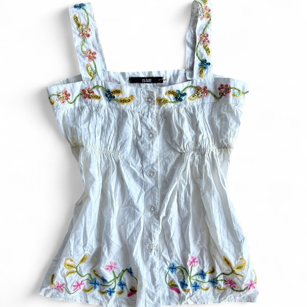 Other Vintage y2k coquette romantic sequins floral cami top Size XS / US 0-2 / IT 36-38 - 5 Thumbnail
