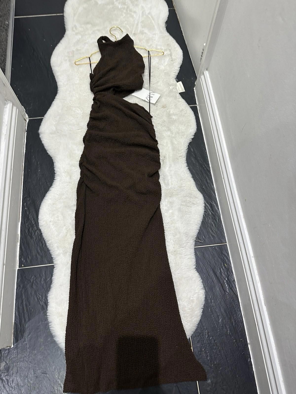 Zara ZARA Long Brown Crochet Dress | Grailed