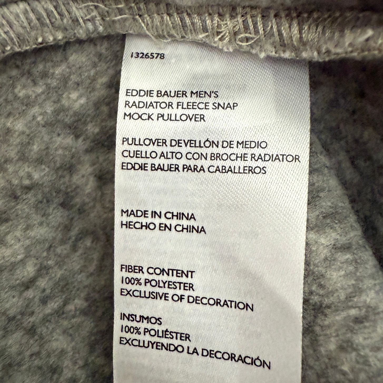 Eddie Bauer Eddie Bauer Pullover Radiator Fleece Mock Pullover Grey XL Size US XL / EU 56 / 4 - 7 Thumbnail