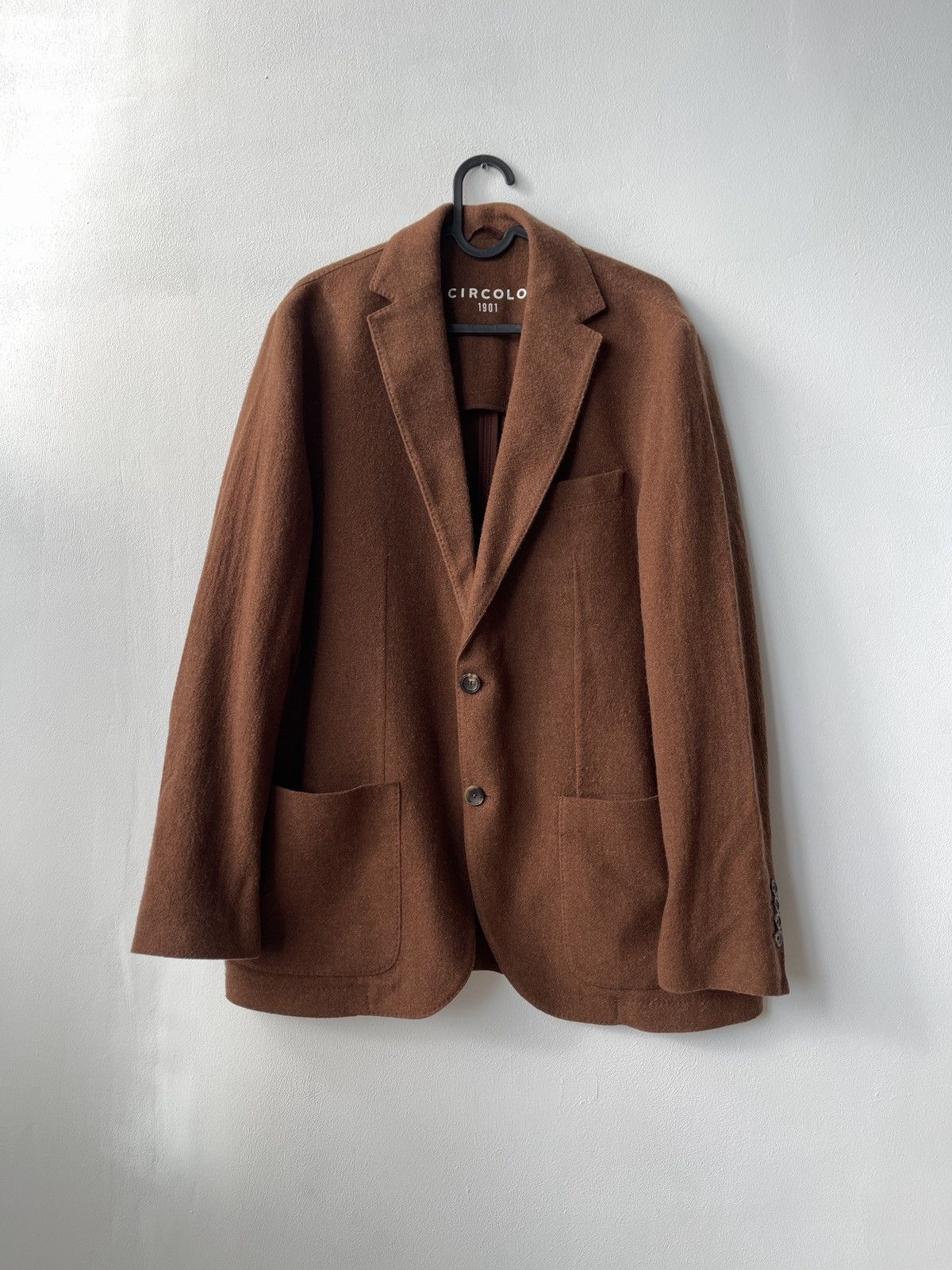 Circolo 1901 Circolo 1901 Men’s Wool Cashmere Brown Sport Blazer Size 52 Size 52S - 5 Thumbnail