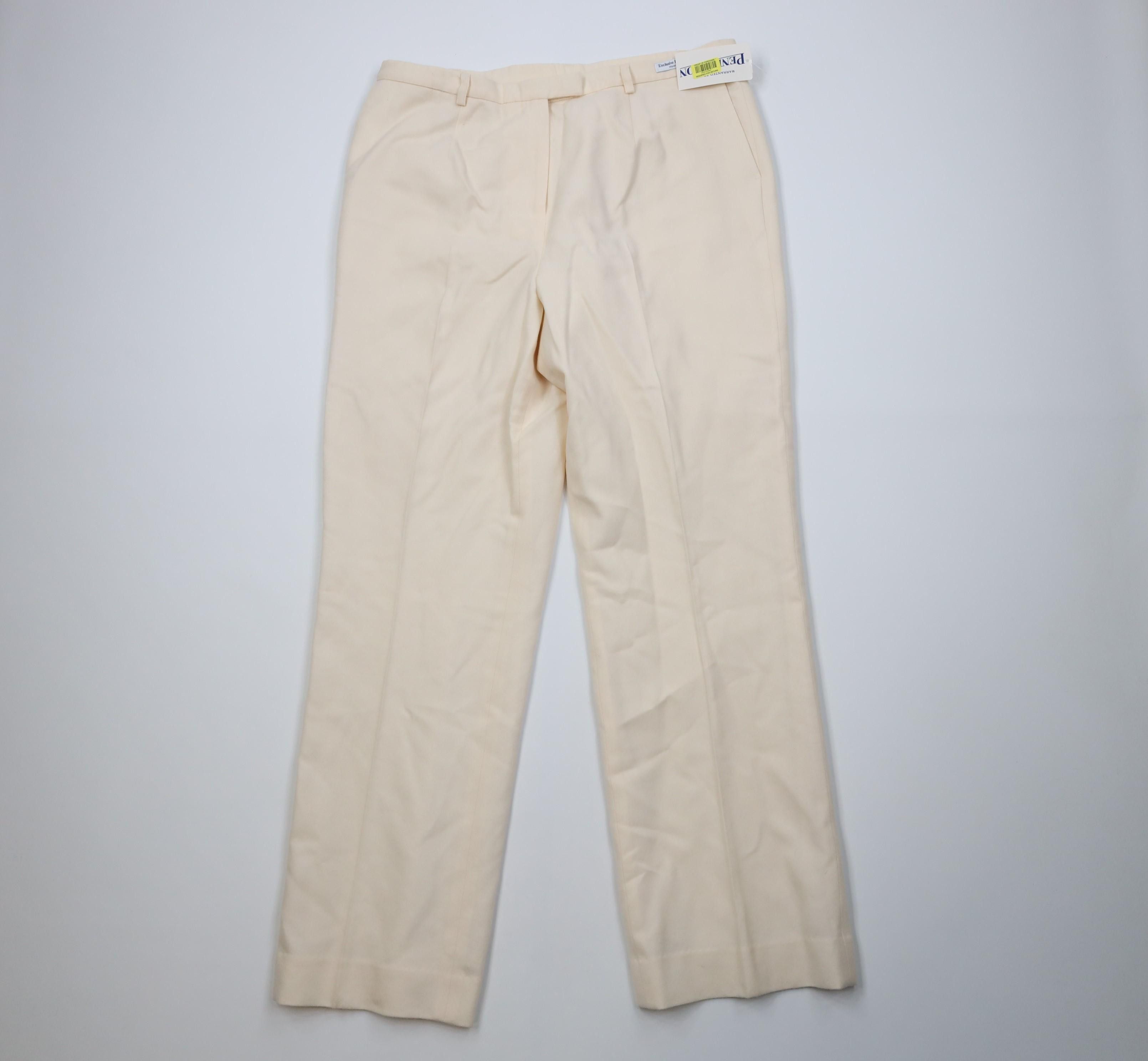 Pendleton Deadstock Vintage 90s Pendleton Knit Wide Leg Pants Cream Size 38" / US 16 / IT 52 - 1 Thumbnail