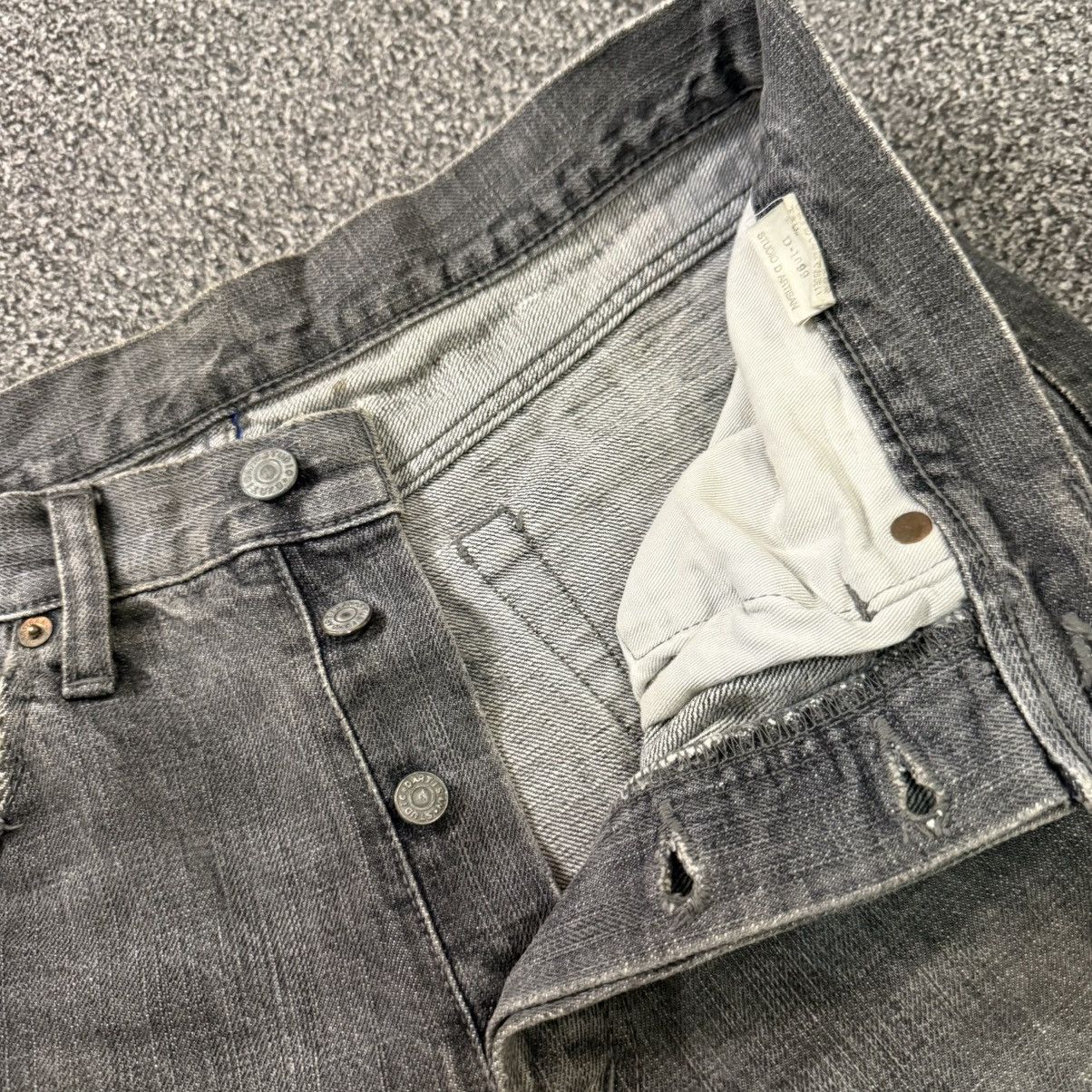 Studio D'Artisan Vintage Crazy Distressed Ripped Osaka Faded Indigo Denim Size US 33 - 12 Thumbnail