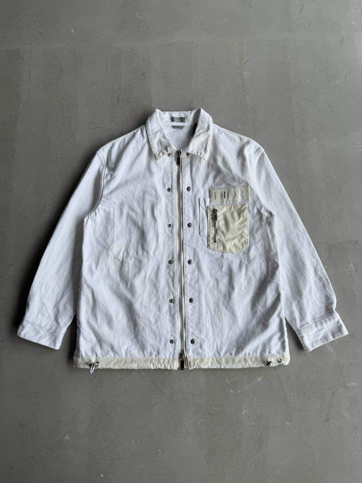 Dior x Sacai - Multi Buttons White Denim Jacket