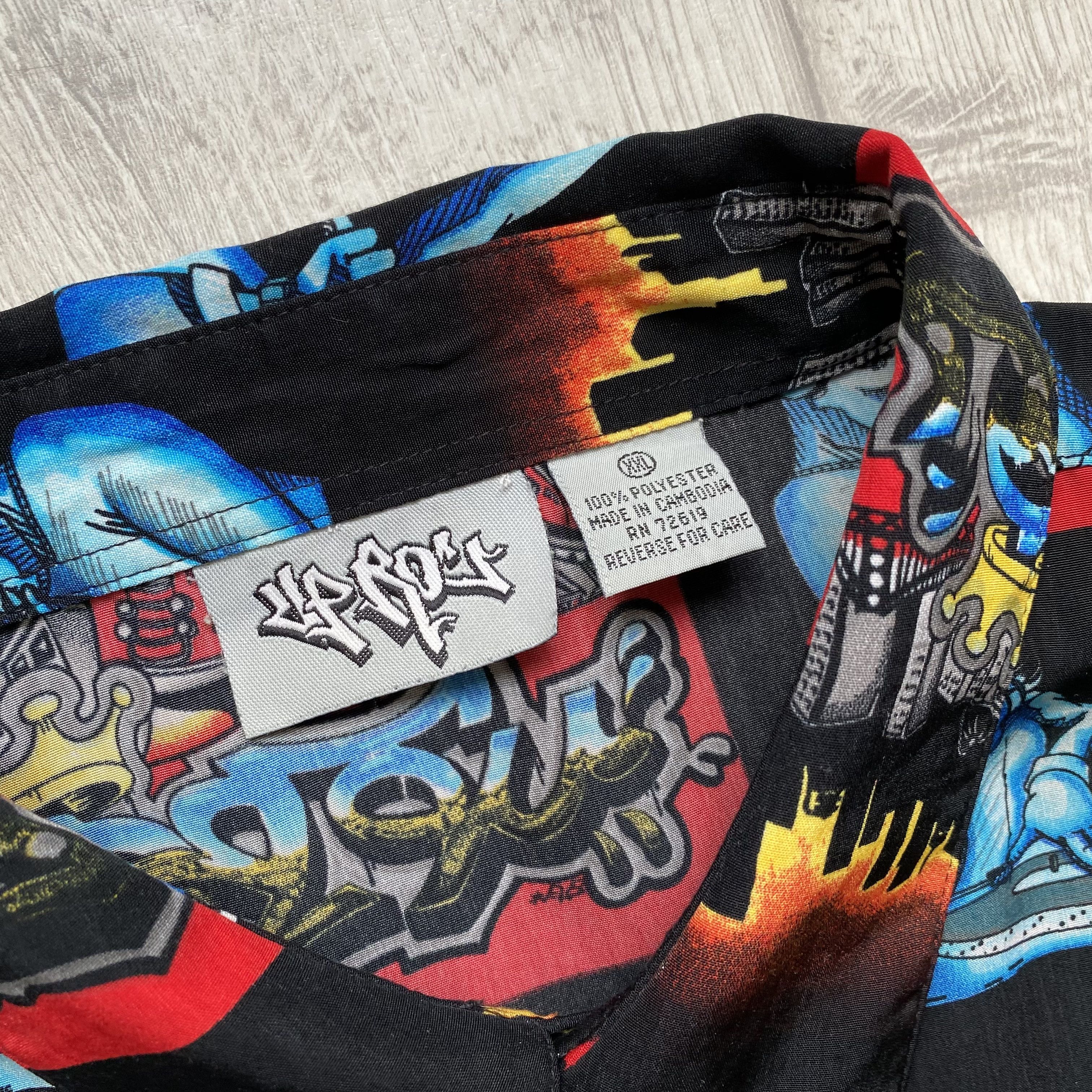 Rap Tees 🎙️Vintage 90s Crazy Shirt Japanese Hip Hop Rap hawaiian Size US XXL / EU 58 / 5 - 5 Thumbnail