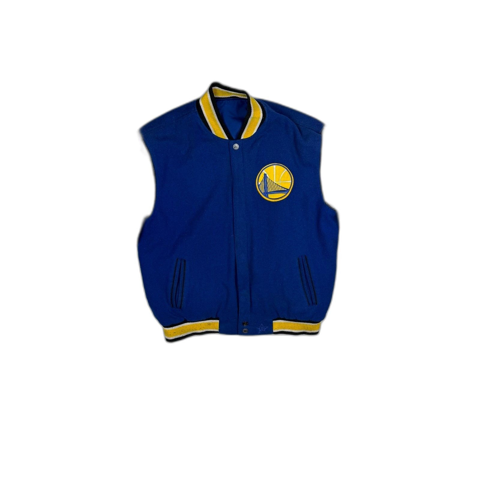 Vintage Golden State Warriors JH Design Reversible Jacket Blue Wool Size US L / EU 52-54 / 3 - 1 Thumbnail