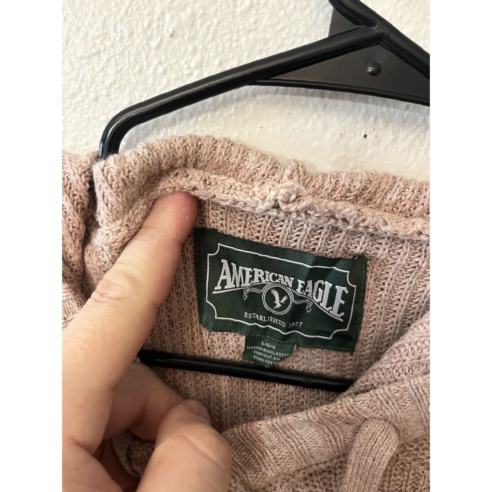 American Eagle Outfitters American Eagle Outfitters Unisex Hoodie L Pink Knit Pocket Casual Lounge Cozy Size L / US 10 / IT 46 - 3 Thumbnail
