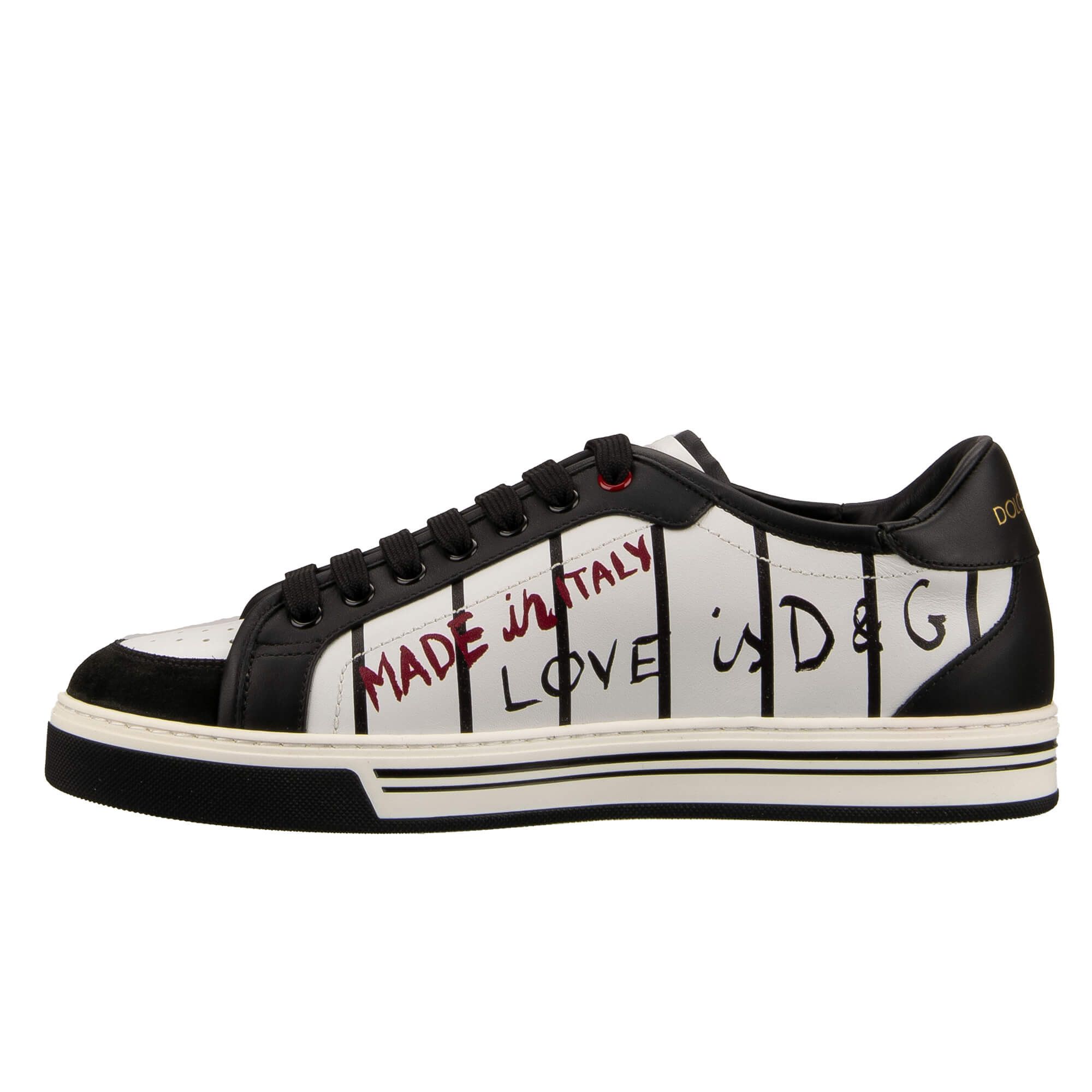 Dolce & Gabbana o1y0125 Logo Embellished Low-Top Sneakers in Black/White Size US 7.5 / EU 40-41 - 2 Thumbnail