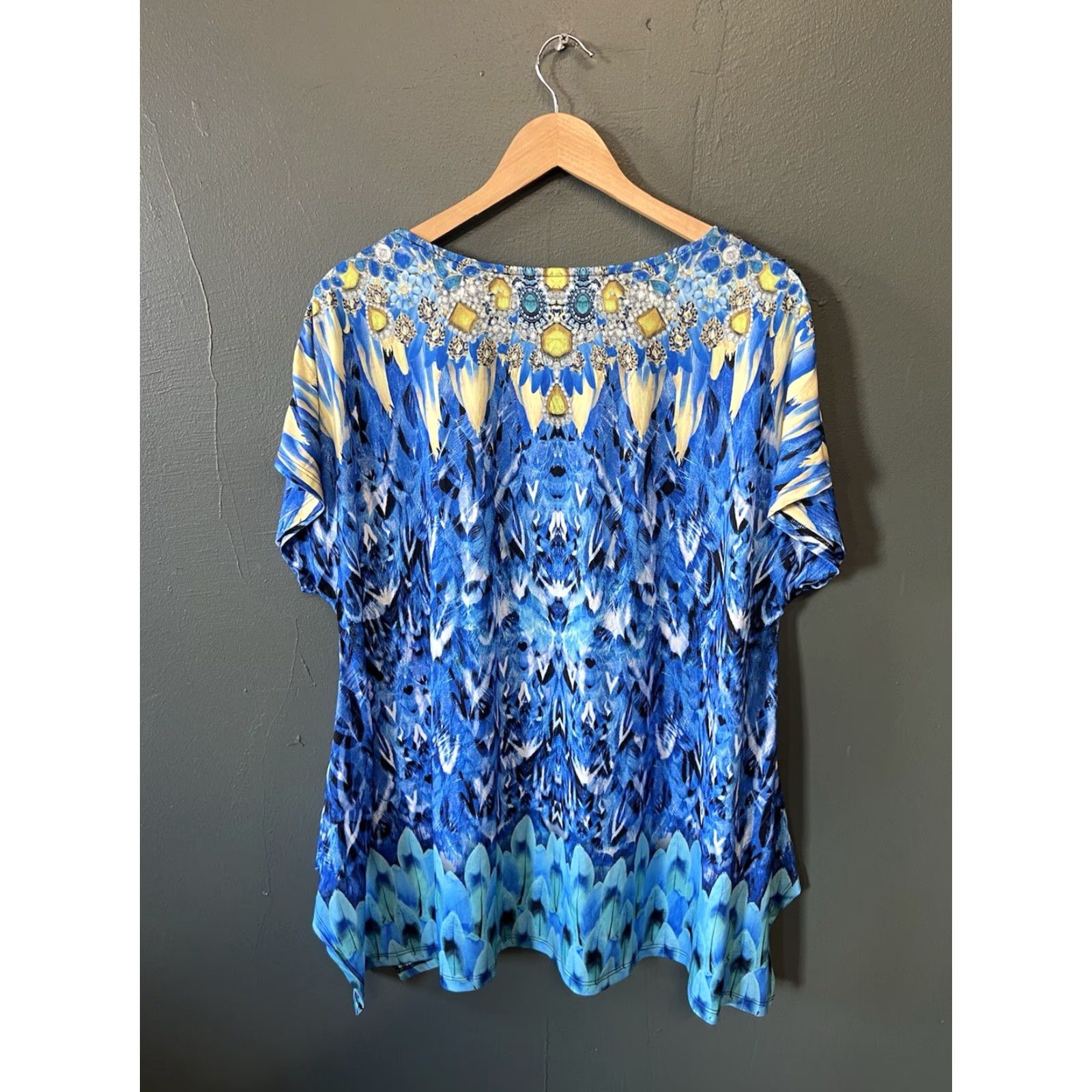 Avenue Avenue Tunic Shirt Womens Blue Short Sleeve Cannes Sparkle 22/24 NWT Size 3XL / US 20-22 - 2 Thumbnail