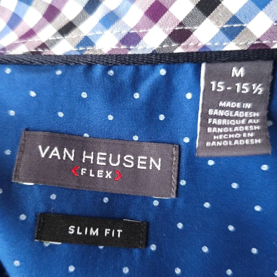 Van Heusen **Van Heusen Mens Medium Blue Polka Dot Flex Shirt** User: Van Heusen Mens Medium Blue Polka Dot Flex Shirt Size US M / EU 48-50 / 2 - 5 Thumbnail
