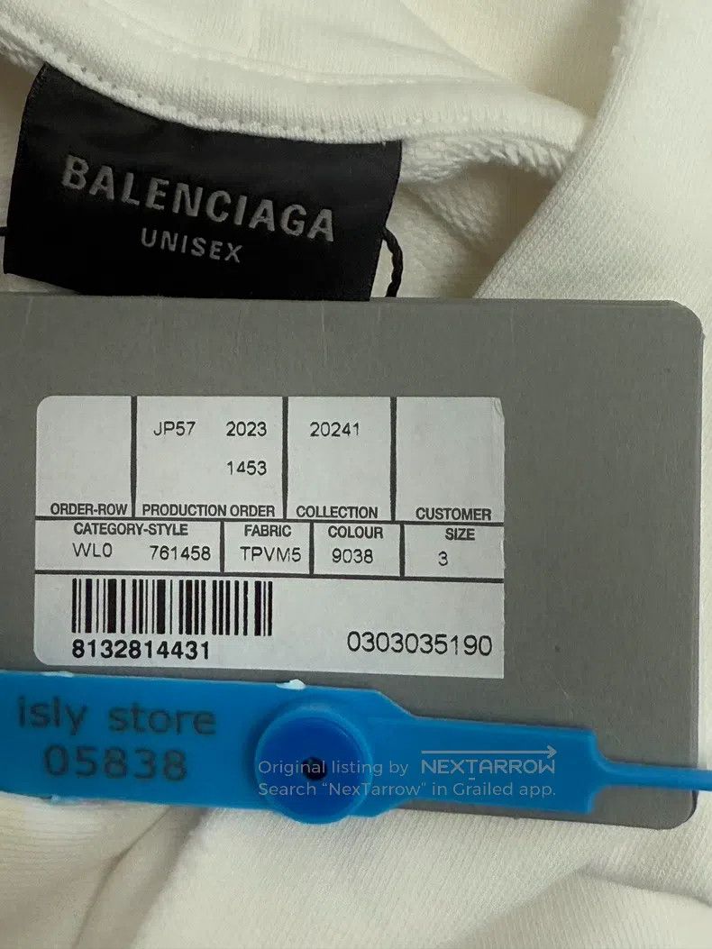 Balenciaga Balenciaga Printed Aged Hooded Casual Sweatshirt - White Size US L / EU 52-54 / 3 - 5 Thumbnail