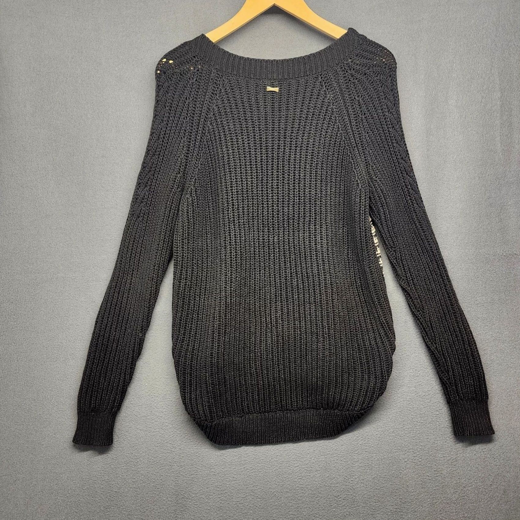 Vintage Kate Spade Womens Small Black Cream Geometric Knit Sweater 100% Cotton Size S / US 4 / IT 40 - 2 Thumbnail