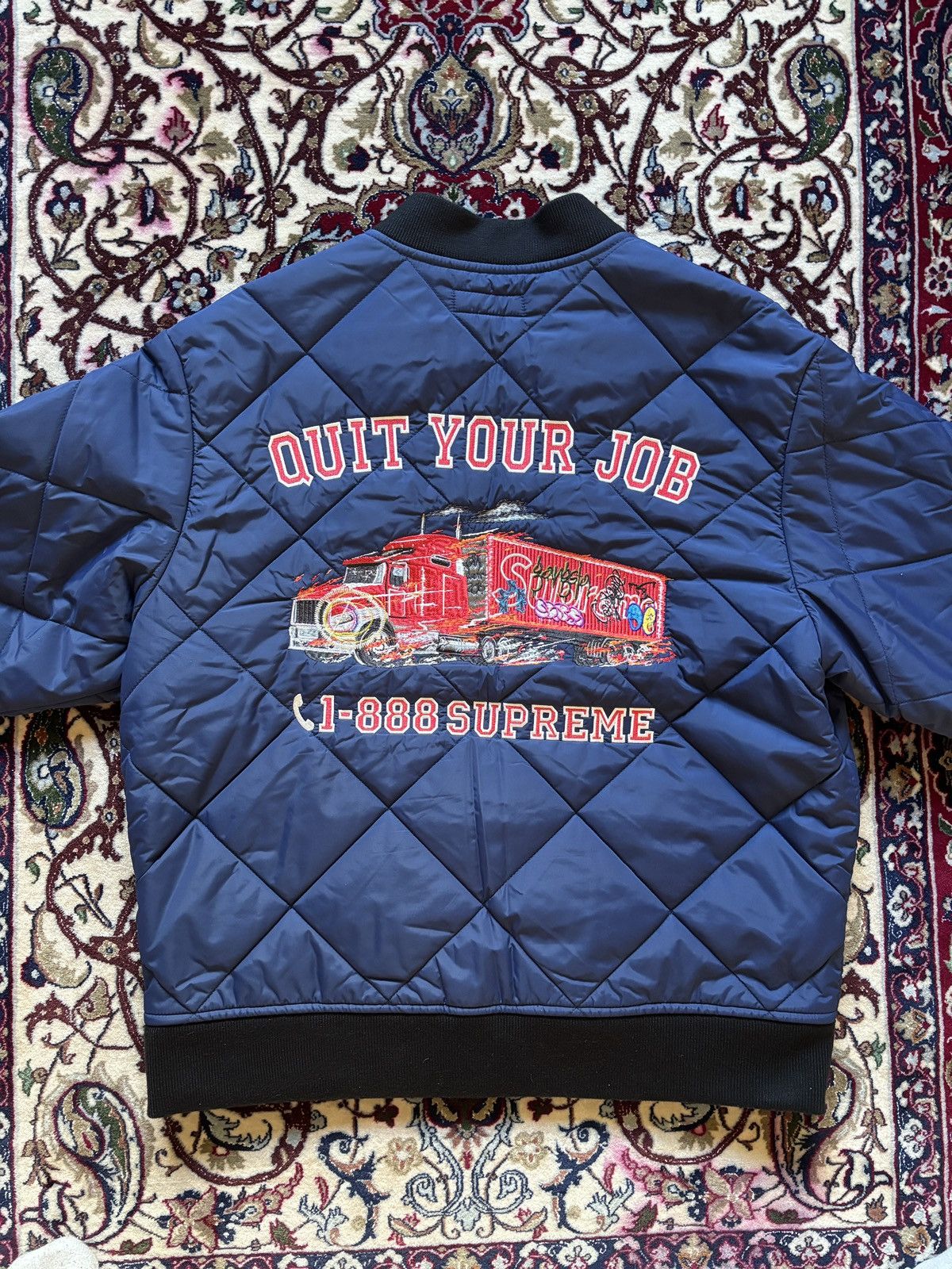 Supreme FW21 Supreme Quit Your Job Quilted Work Jacket Size US M / EU 48-50 / 2 - 2 Thumbnail
